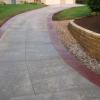 concrete driveway red