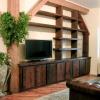 9ft built in shelving reclaimed beams