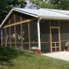 Screened porch with gable roof